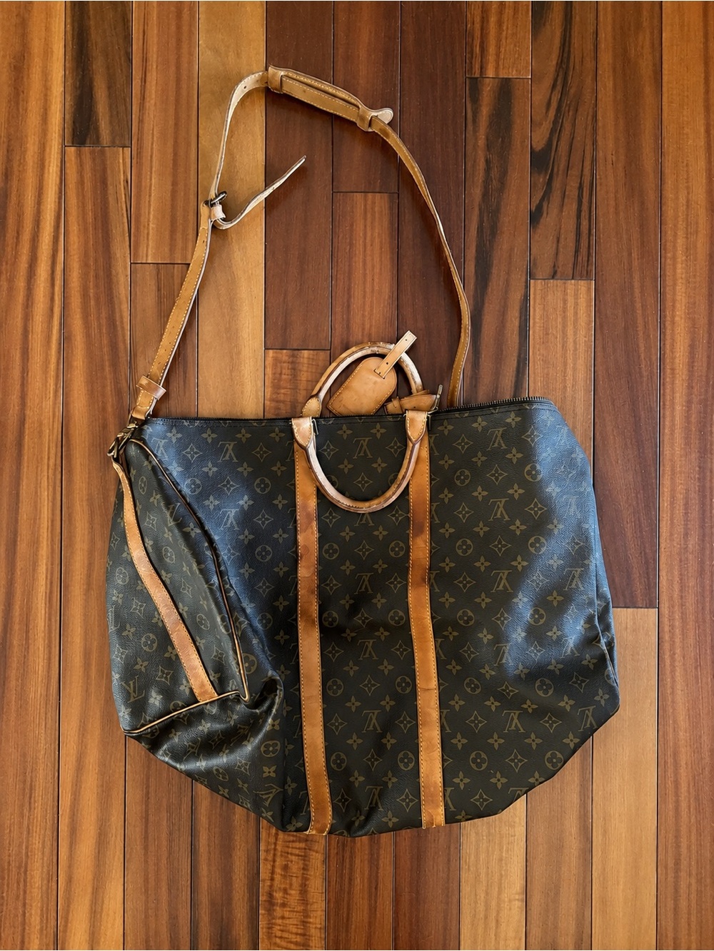 Louis Vuitton Monogram Canvas Keepall Duffel Bag in Brown and Tan - Picture 5 of 6